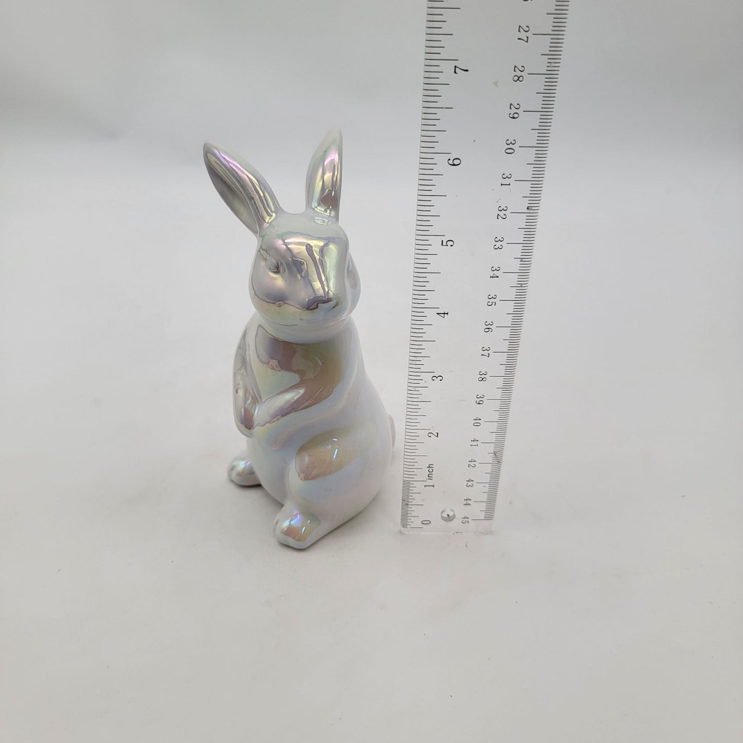 Iridescent Ceramic Bunny Figurine