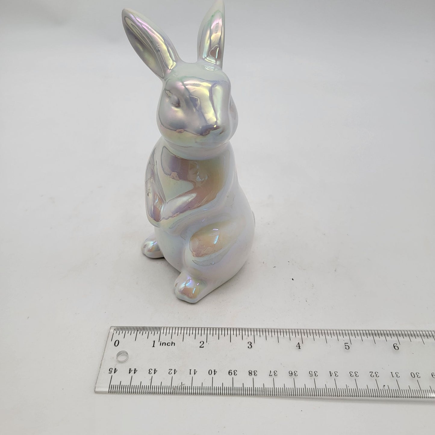 Iridescent Ceramic Bunny Figurine