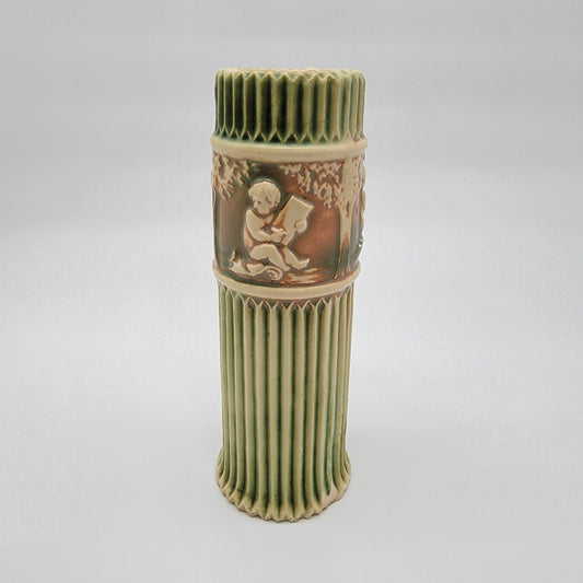 Antique 1916 Roseville Donatello Art Pottery Cherub Vase 109-12