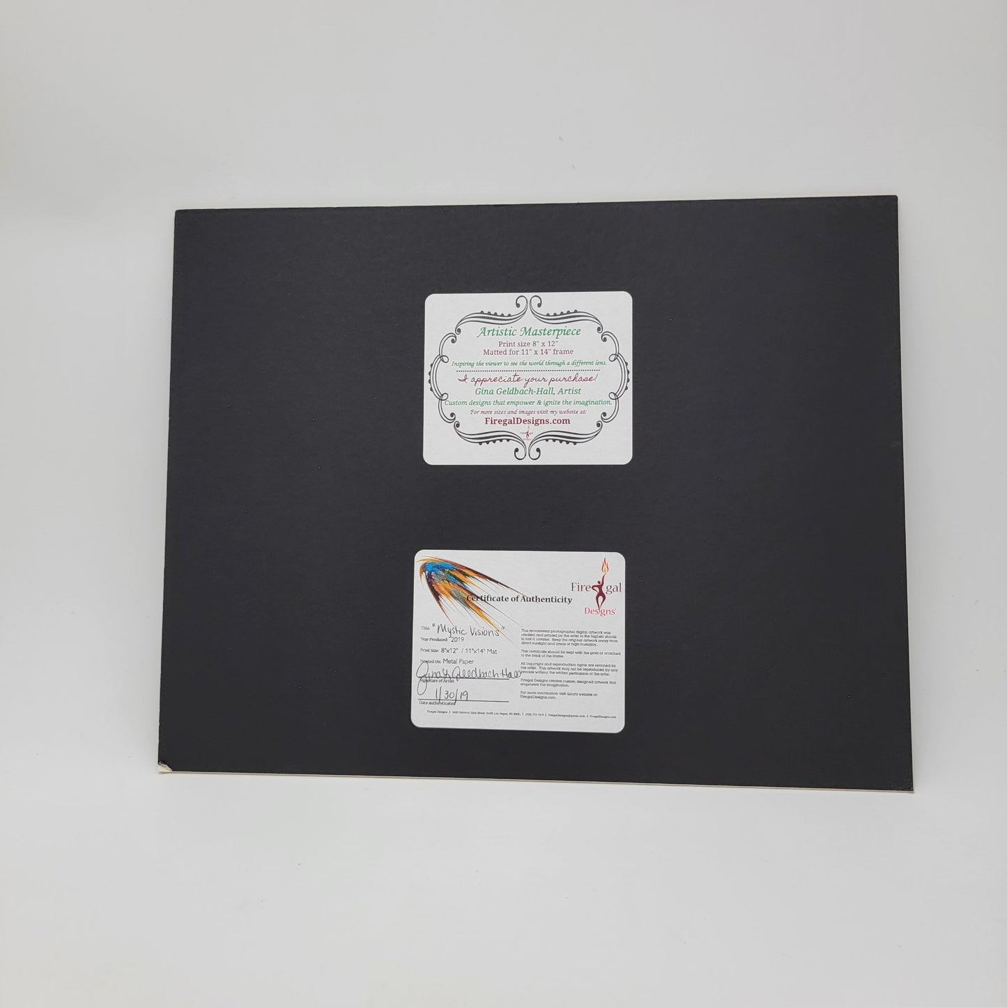 "Mystic Visions" 8x12" Metal Paper Print By Gina Geldbach-Hall  2019 Signed COA Included