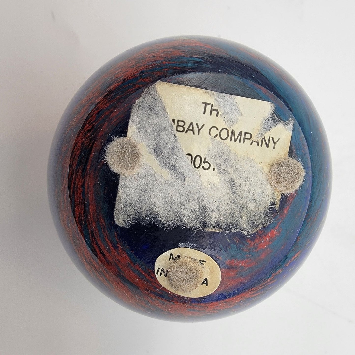 The Bombay Company Art Glass Paperweight Abstract Yellow & Blue