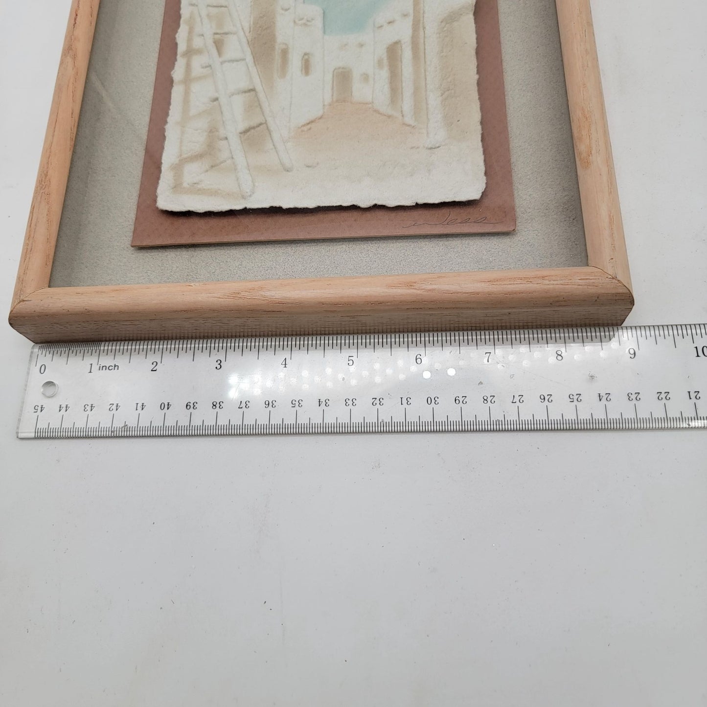 Figi Graphics Wesley Smith Cast Paper Art Framed Wall Decor 3D Pueblo Scene