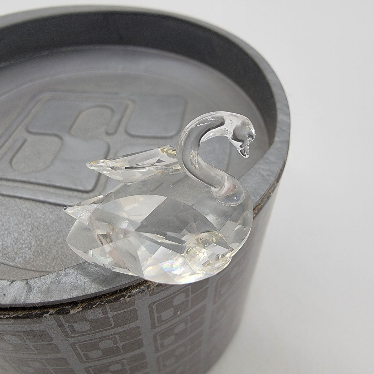 Vintage Swarovski Silver Crystal Mini Swan Figurine With Original Box