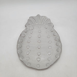 Mud Pie White Ceramic Pineapple-Shaped Decorative Plate
