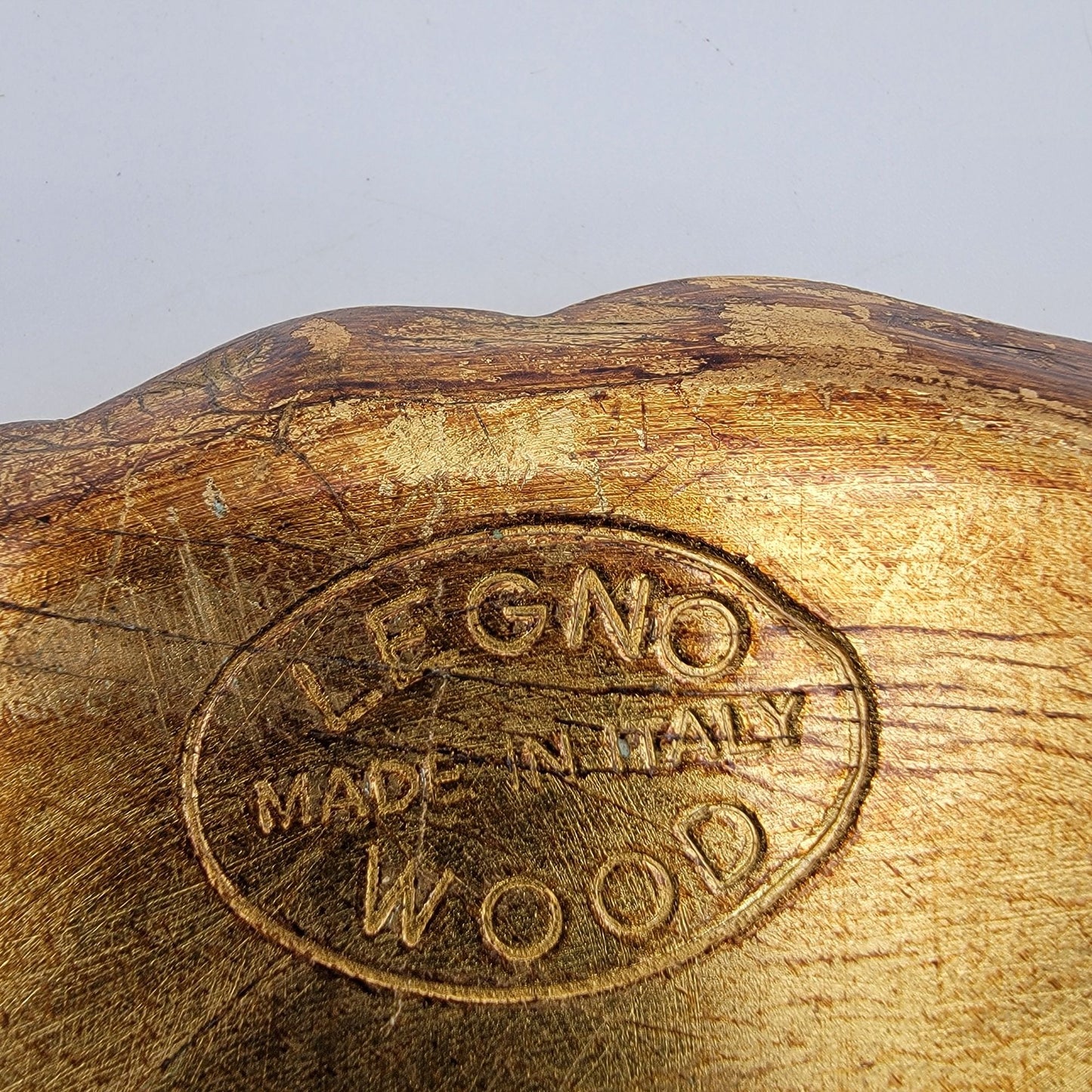 Vintage Italian Florentine Legno Wood Hand-Painted Gold Gilt Tray