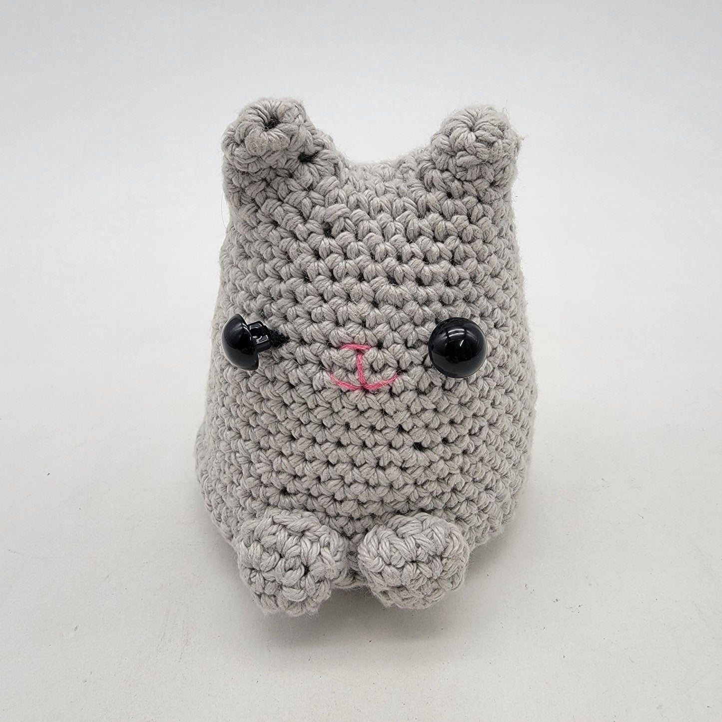 Handcrafted Crochet Dumpling Kitty Grey Cat Plush