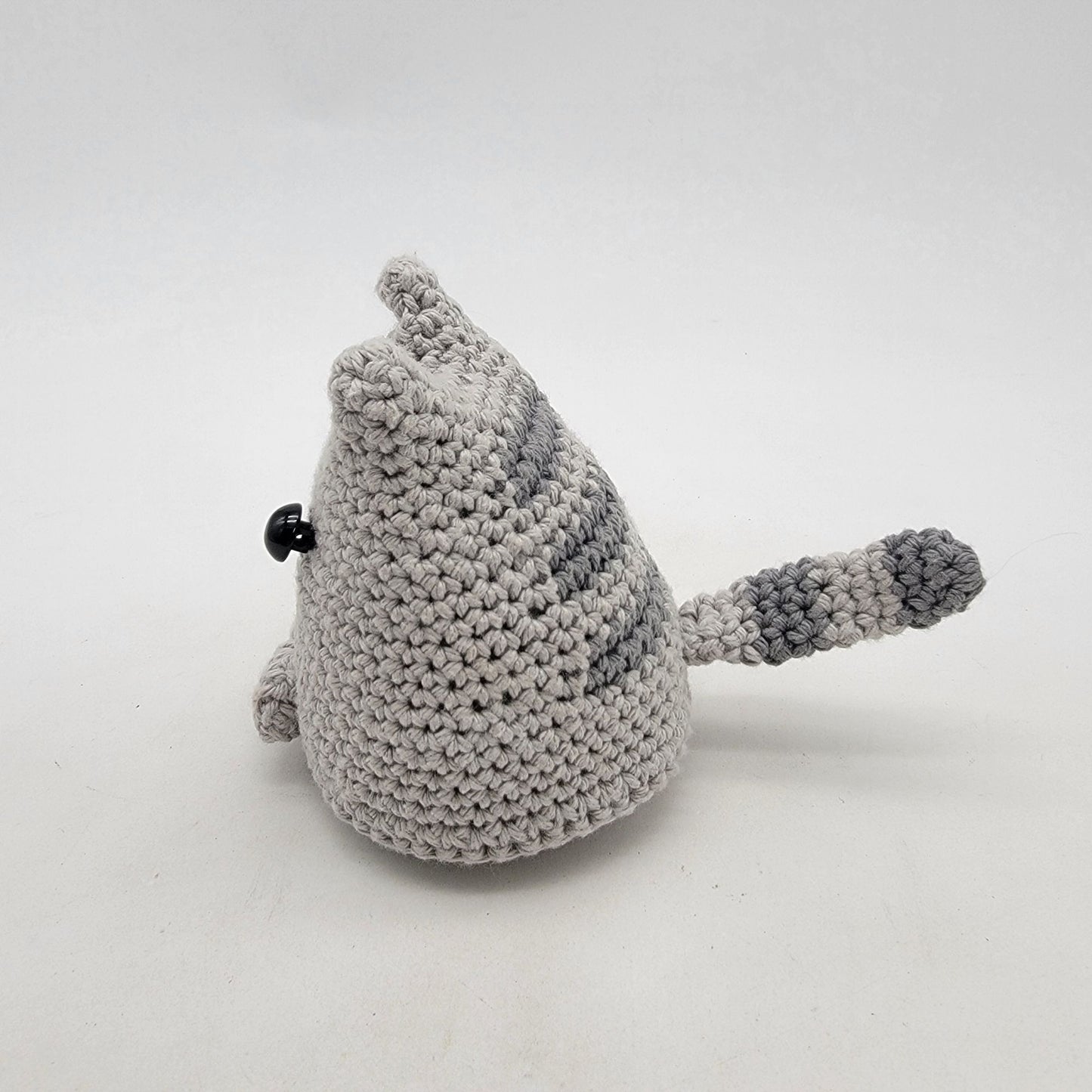 Handcrafted Crochet Dumpling Kitty Grey Cat Plush