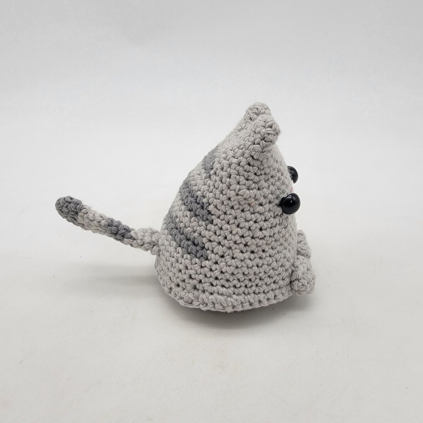 Handcrafted Crochet Dumpling Kitty Grey Cat Plush