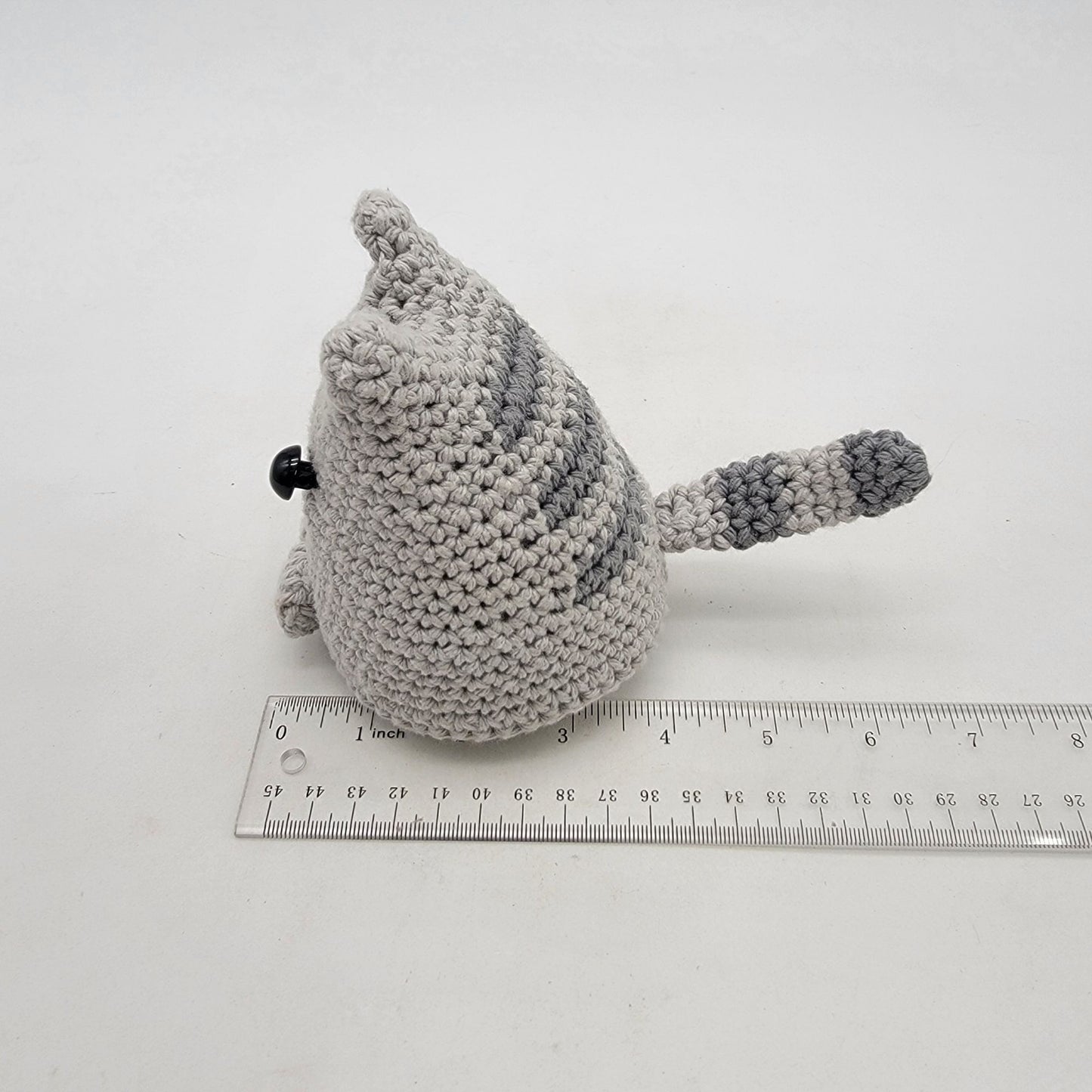 Handcrafted Crochet Dumpling Kitty Grey Cat Plush