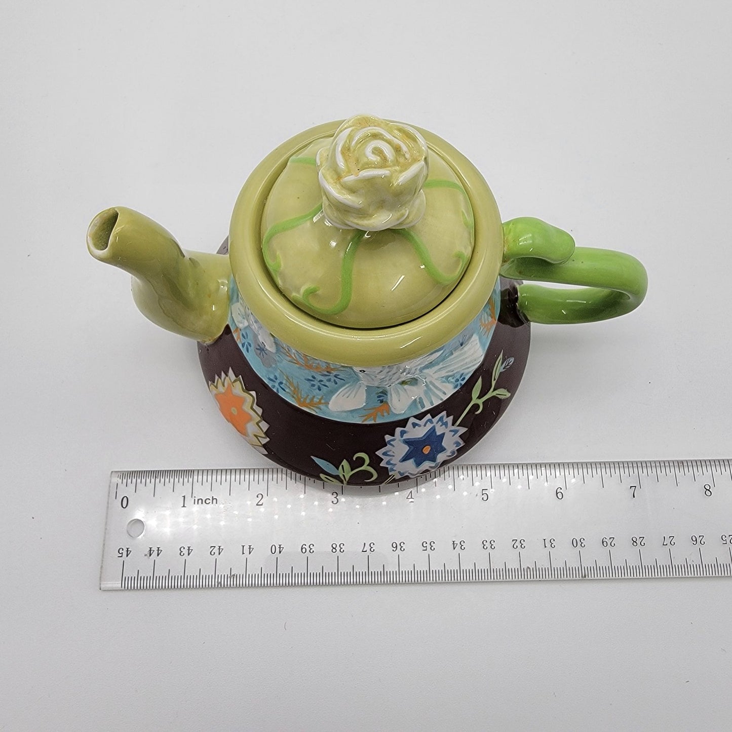 Tracy Porter Julianna Collection Single Serve Teapot With Goldfish & Floral Design