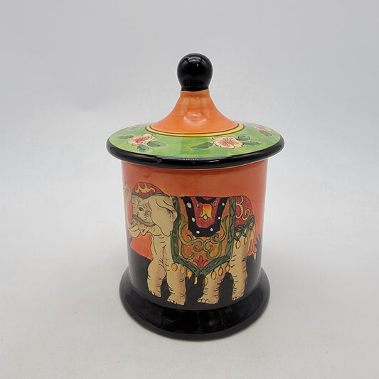 Vintage New West Indies Elephant Canister With Lid
