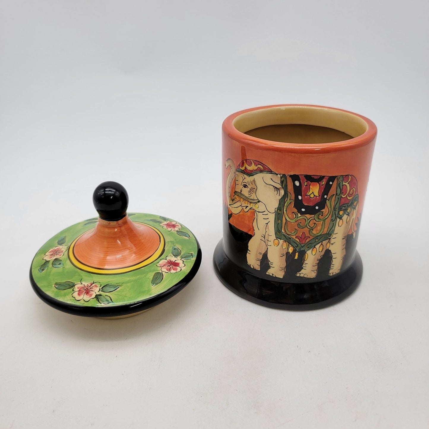 Vintage New West Indies Elephant Canister With Lid