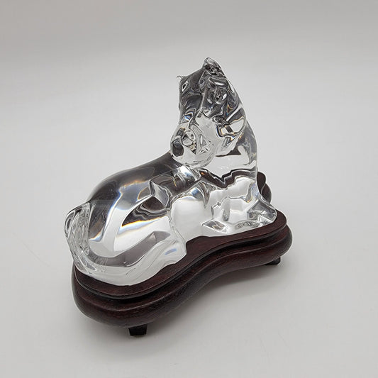Baccarat Crystal Resting Foal Horse Sculpture