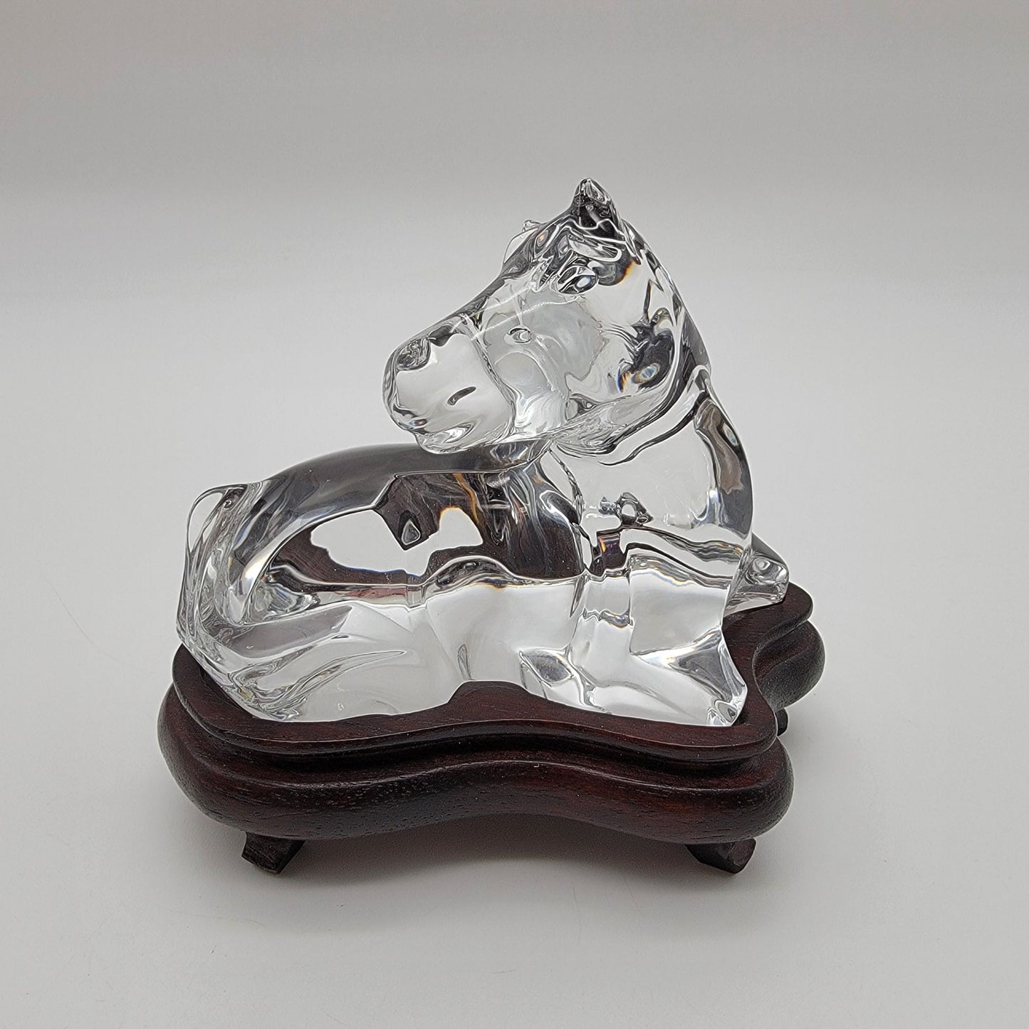 Baccarat Crystal Resting Foal Horse Sculpture