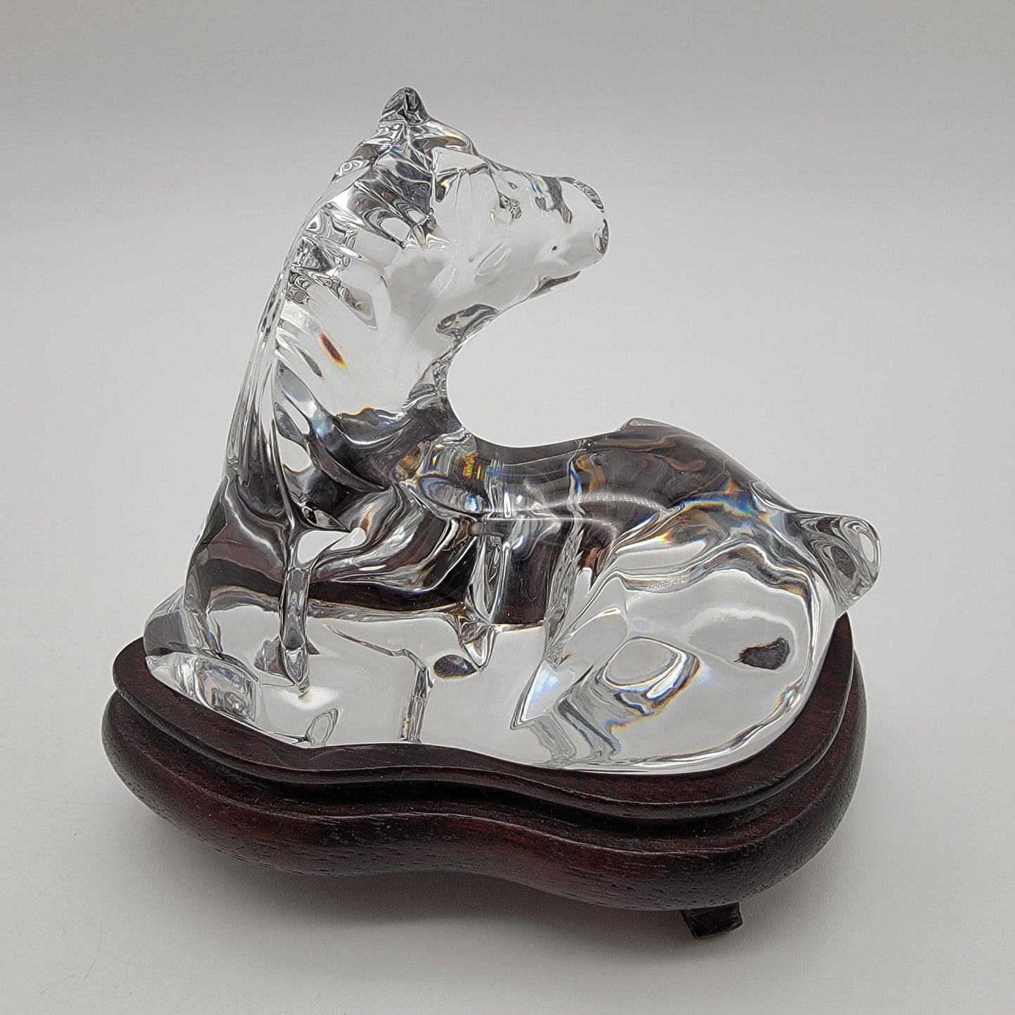 Baccarat Crystal Resting Foal Horse Sculpture