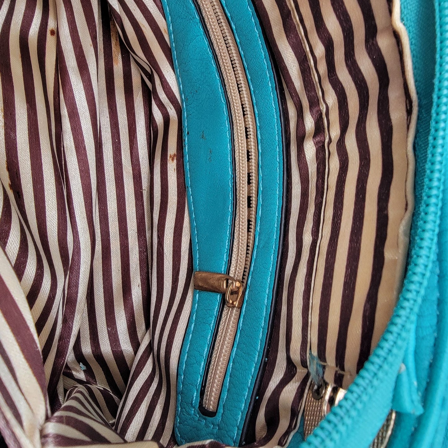 Teal Leather Satchel Crossbody Purse With Adjustable Strap