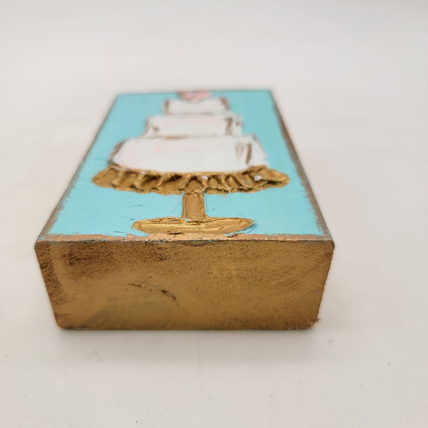 Hand-Painted Coddiwomple Cake Art Wood Block