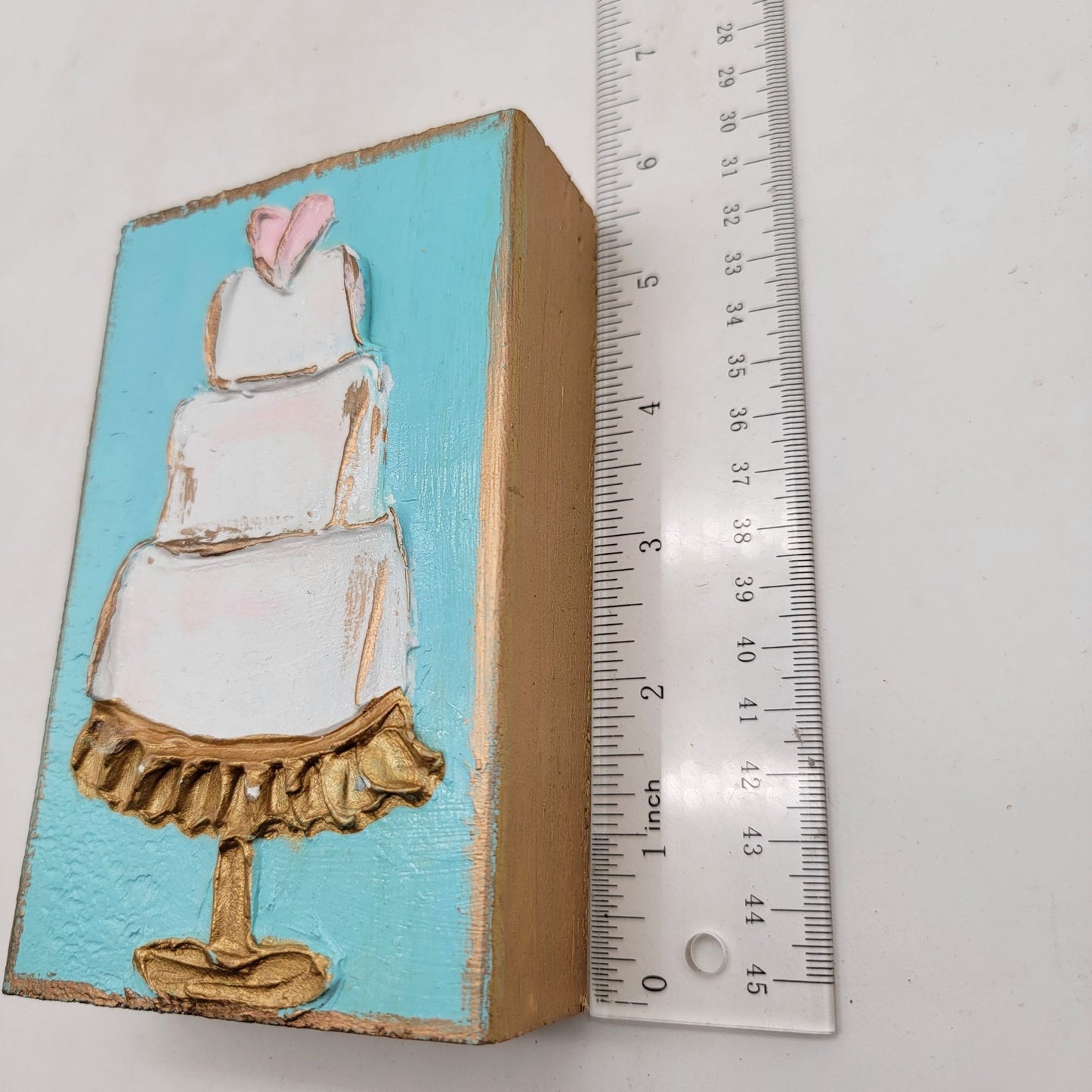 Hand-Painted Coddiwomple Cake Art Wood Block