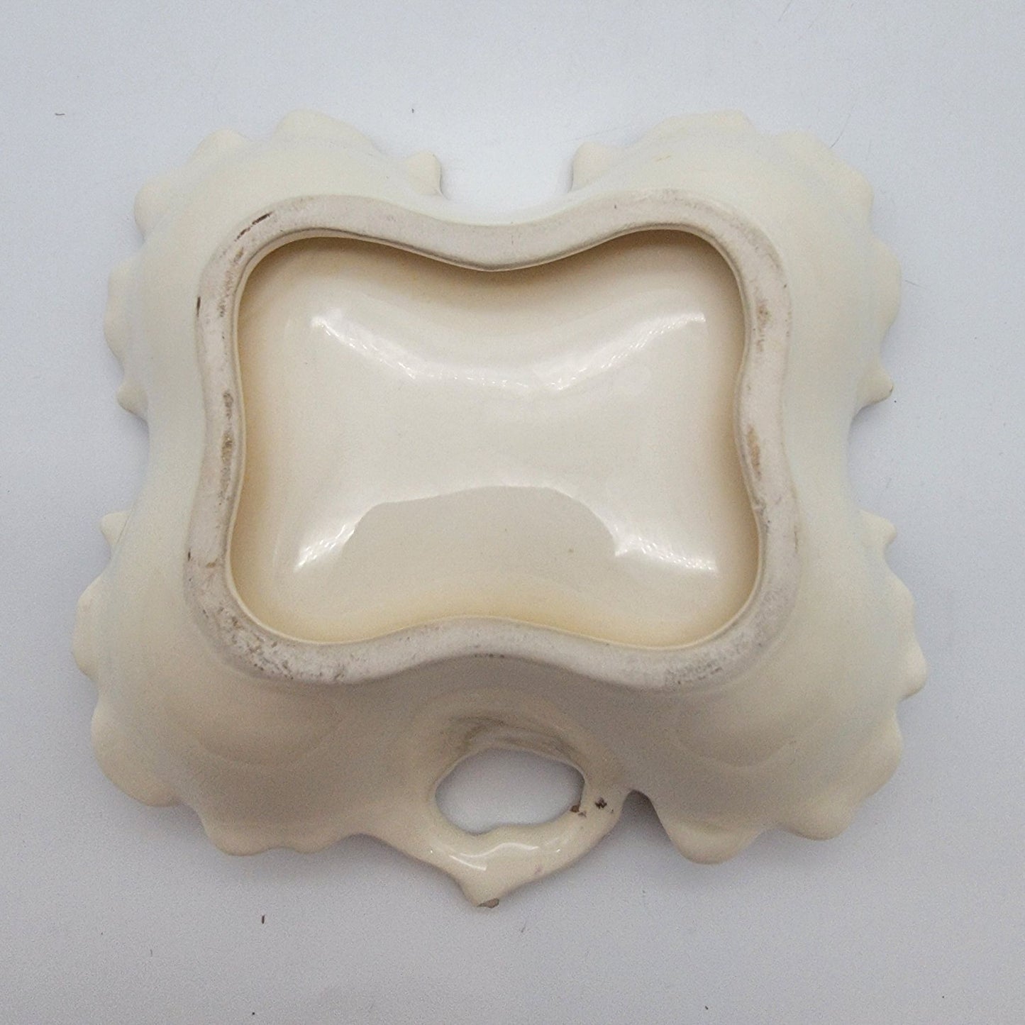 Vintage Mid-Century White Gardenia Flower Nappy Dish