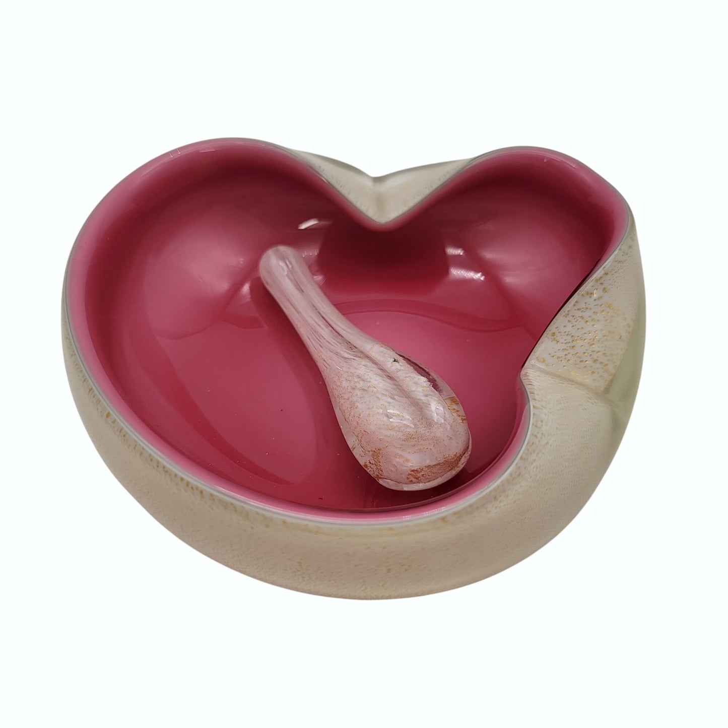 Barovier & Toso Murano Glass Pink Cigar Ashtray with Grinder