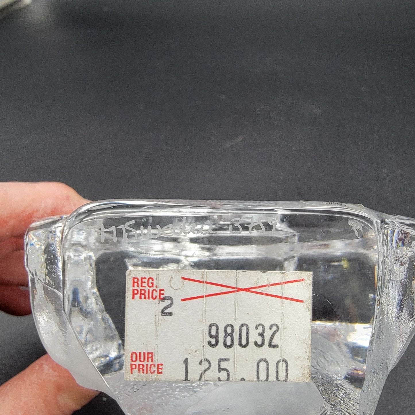 Mats Jonasson Crystal Grizzly Bear Paperweight Signed MJ Sweden 3795