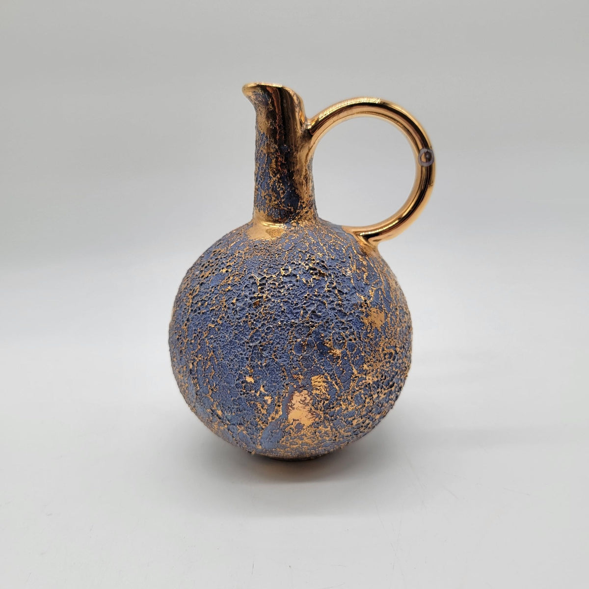 1960s Royal Haeger Pottery Ewer Cerulean Blue Volcanic Glaze #4028