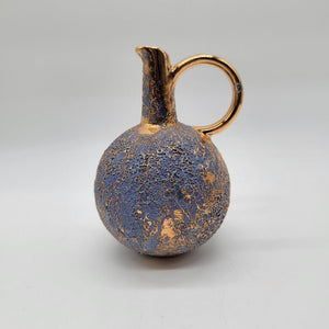 1960s Royal Haeger Pottery Ewer Cerulean Blue Volcanic Glaze #4028