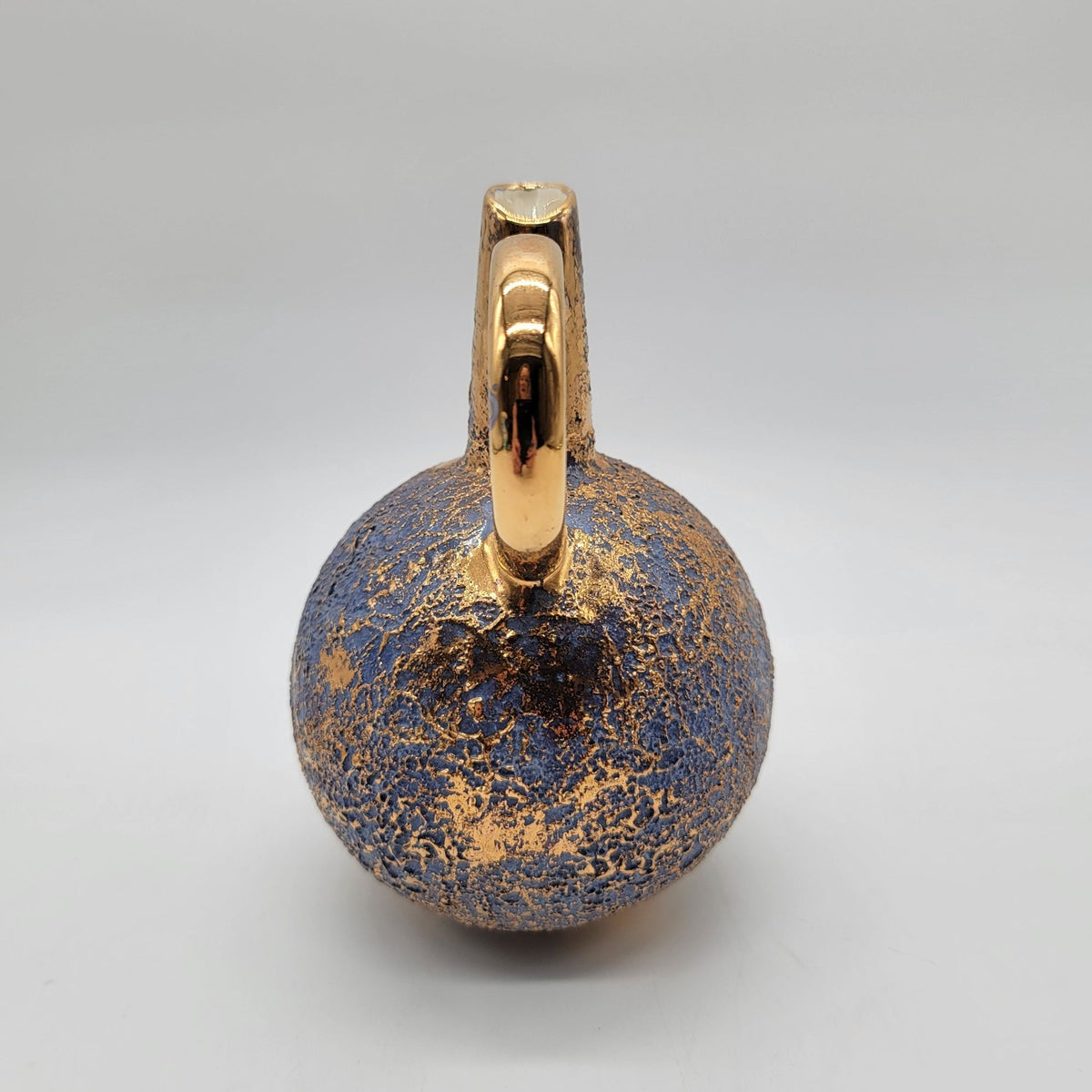 1960s Royal Haeger Pottery Ewer Cerulean Blue Volcanic Glaze #4028