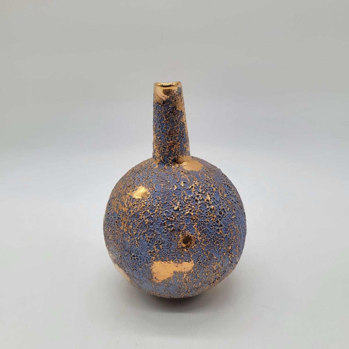 1960s Royal Haeger Pottery Ewer Cerulean Blue Volcanic Glaze #4028