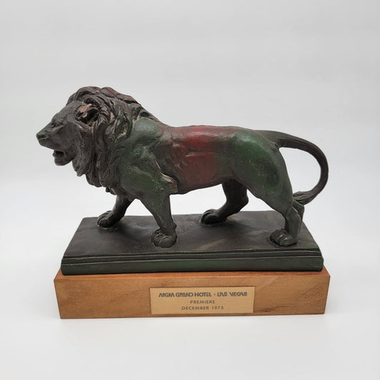 Vintage MGM Grand Hotel Premiere Walking Lion Sculpture - as found