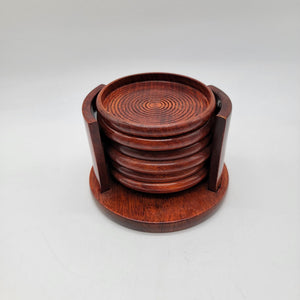 Mid Century Julie Pomerantz Rosewood Coasters Set With Holder