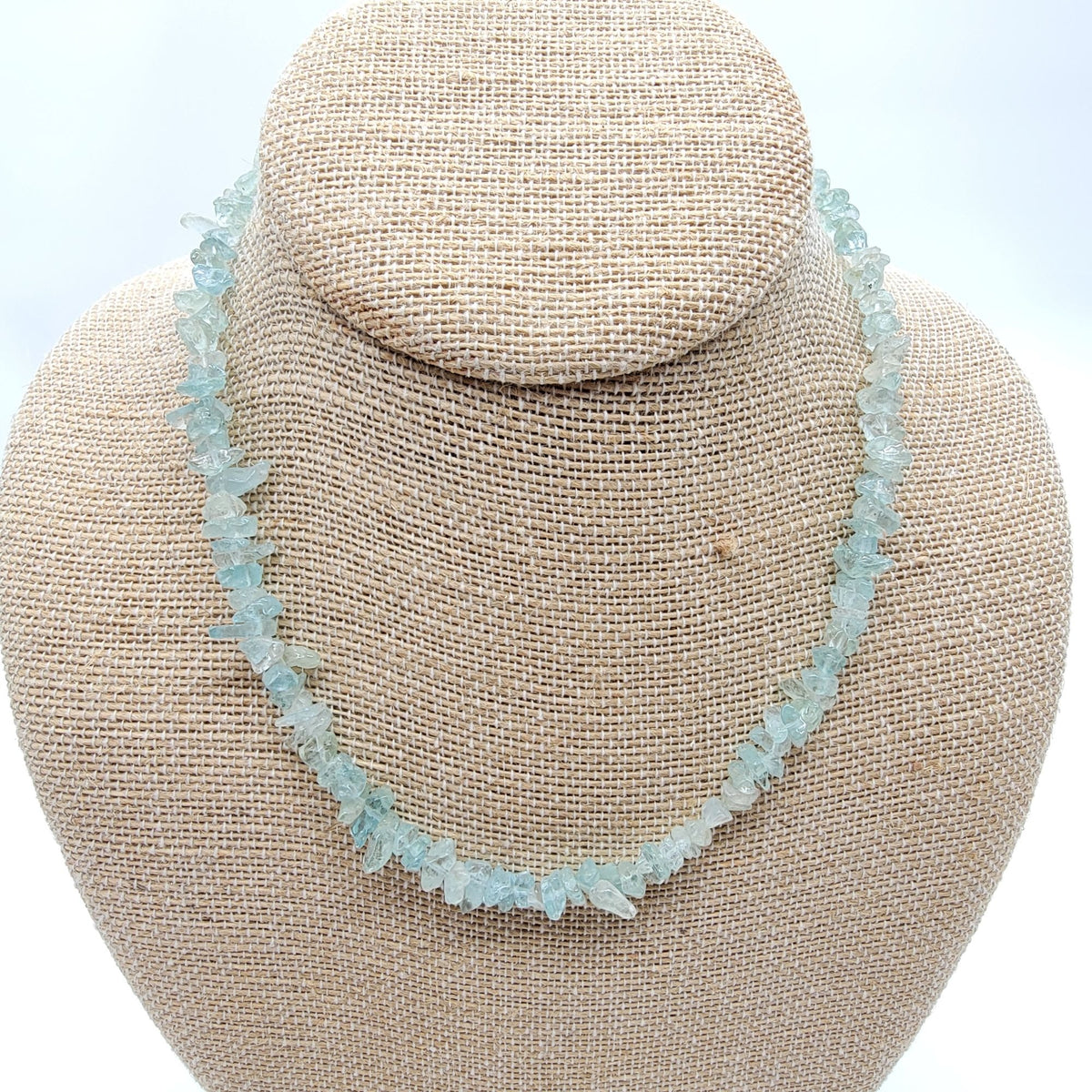 Green Agate Gemstones Chip Necklace 16"