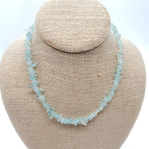 Green Agate Gemstones Chip Necklace 16"