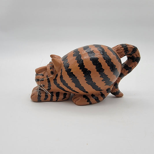 Tiger Cat Figurine By Vicki Thomas Striped Orange & Black