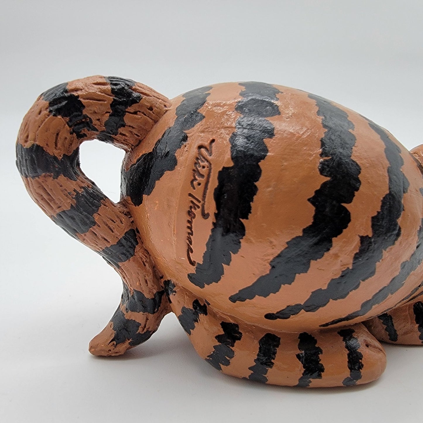 Tiger Cat Figurine By Vicki Thomas Striped Orange & Black