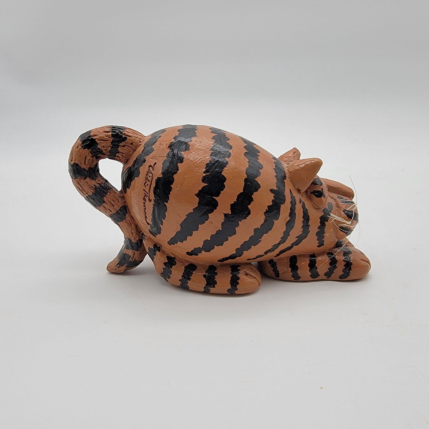 Tiger Cat Figurine By Vicki Thomas Striped Orange & Black