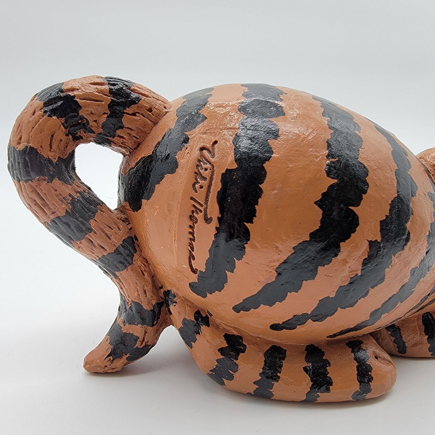 Tiger Cat Figurine By Vicki Thomas Striped Orange & Black