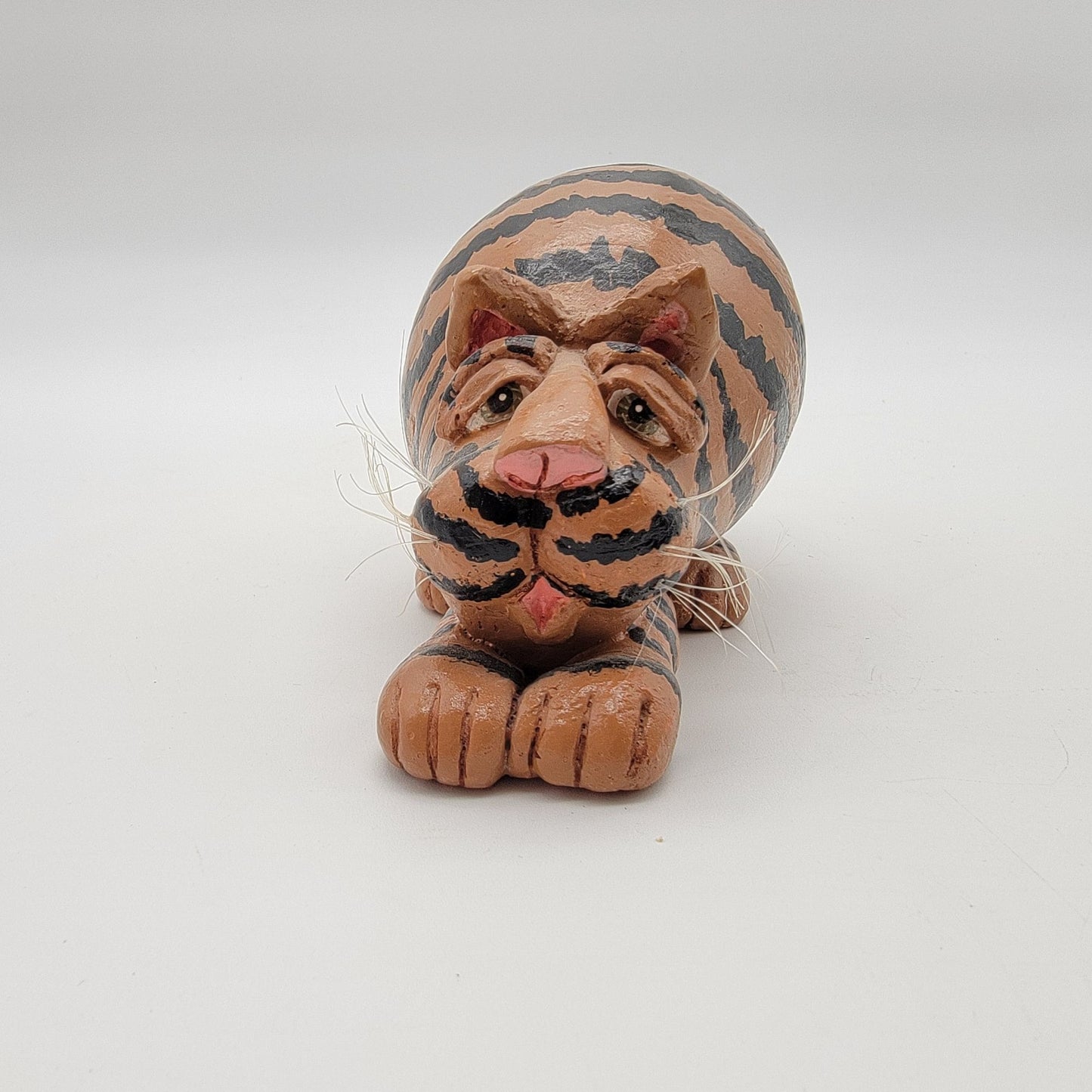 Tiger Cat Figurine By Vicki Thomas Striped Orange & Black