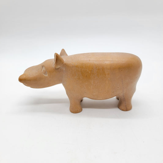 Vintage Carved Soapstone Hippopotamus Figurine