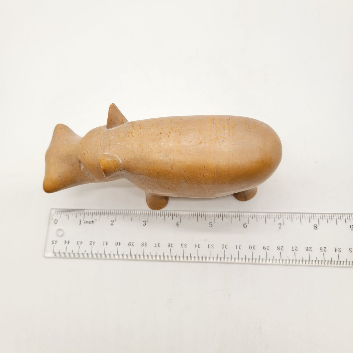 Vintage Carved Soapstone Hippopotamus Figurine