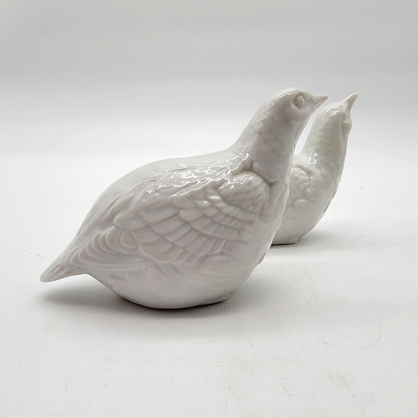 Pair of Vintage Japanese Porcelain Quail Figurines
