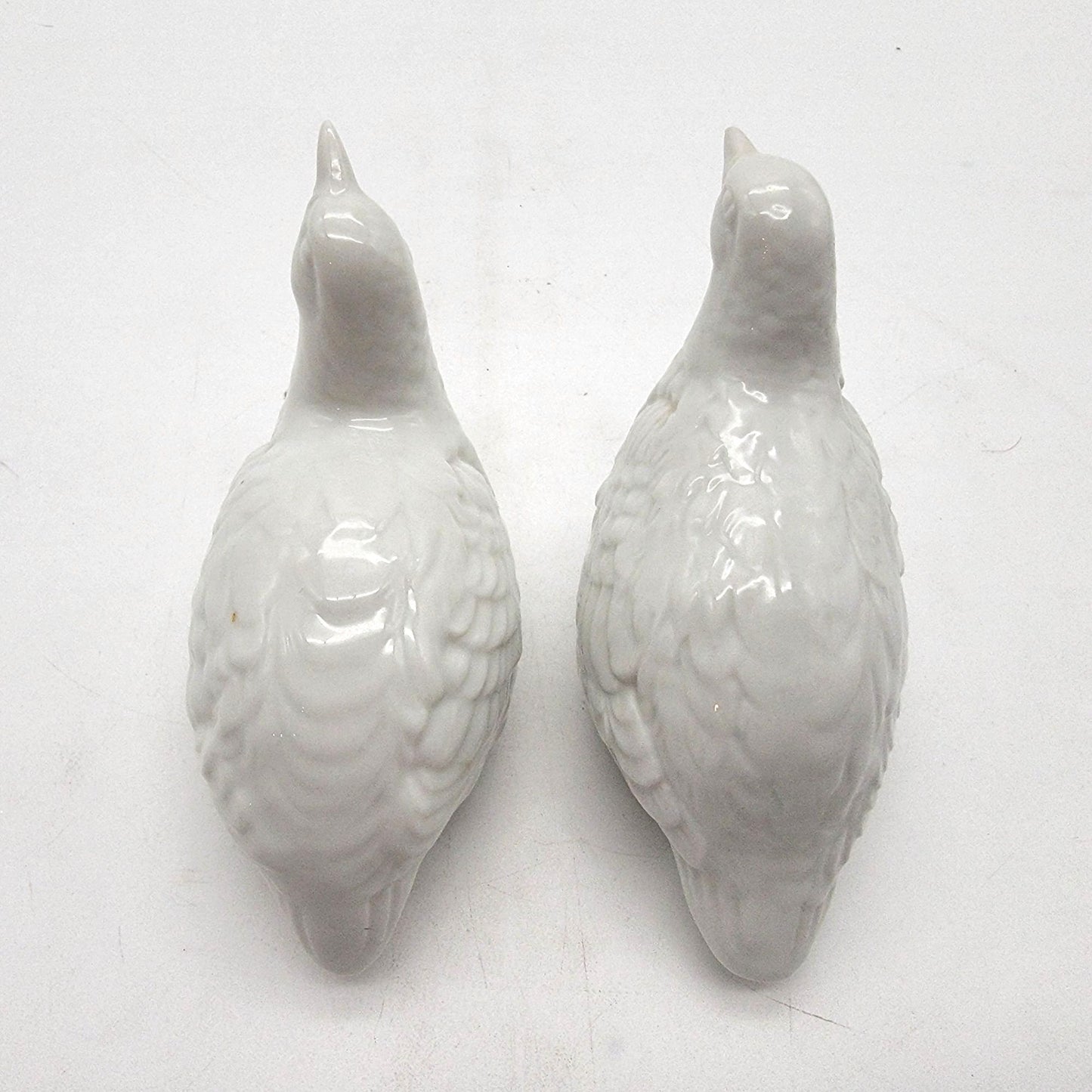 Pair of Vintage Japanese Porcelain Quail Figurines