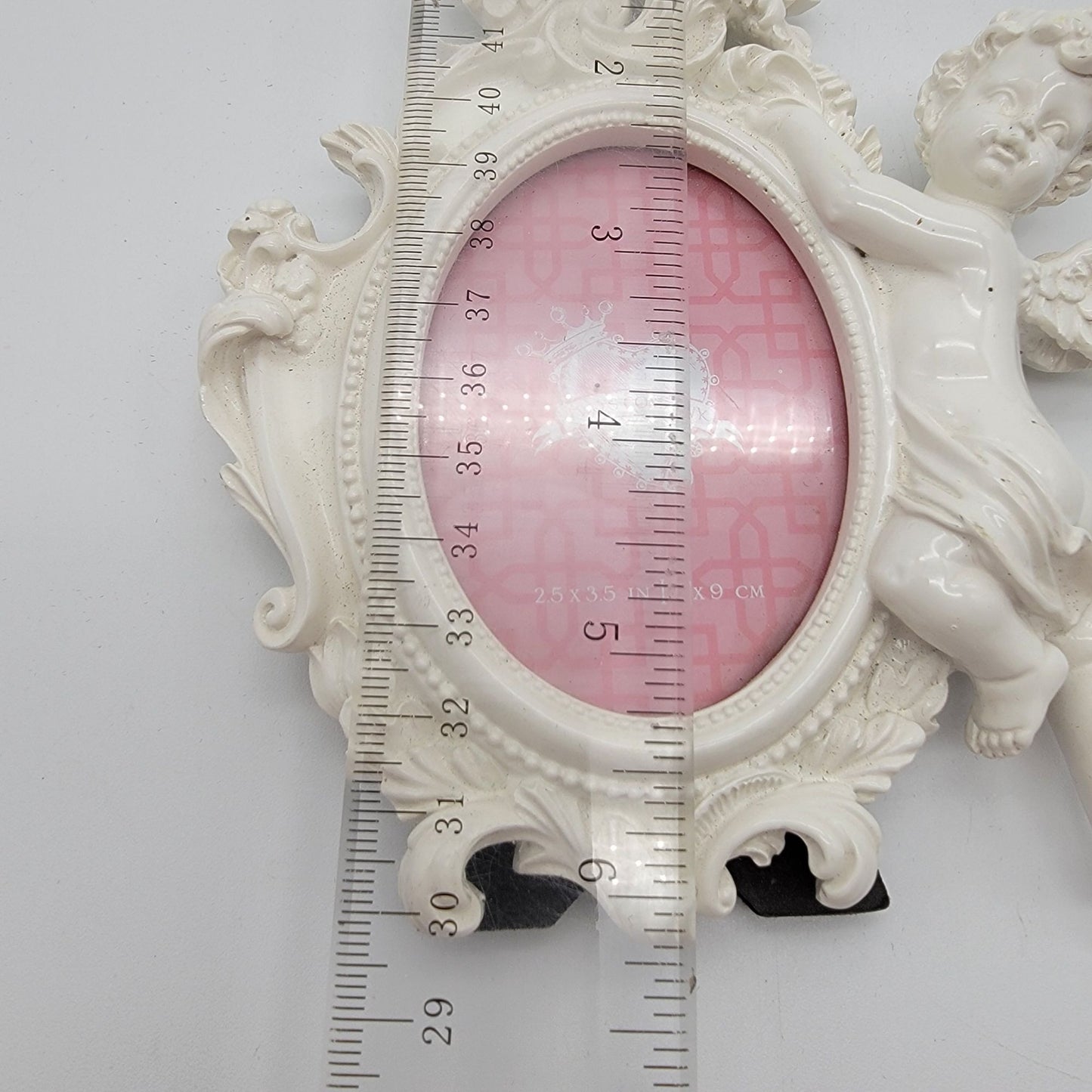Twos Company White Baroque Cherub Angel Frame