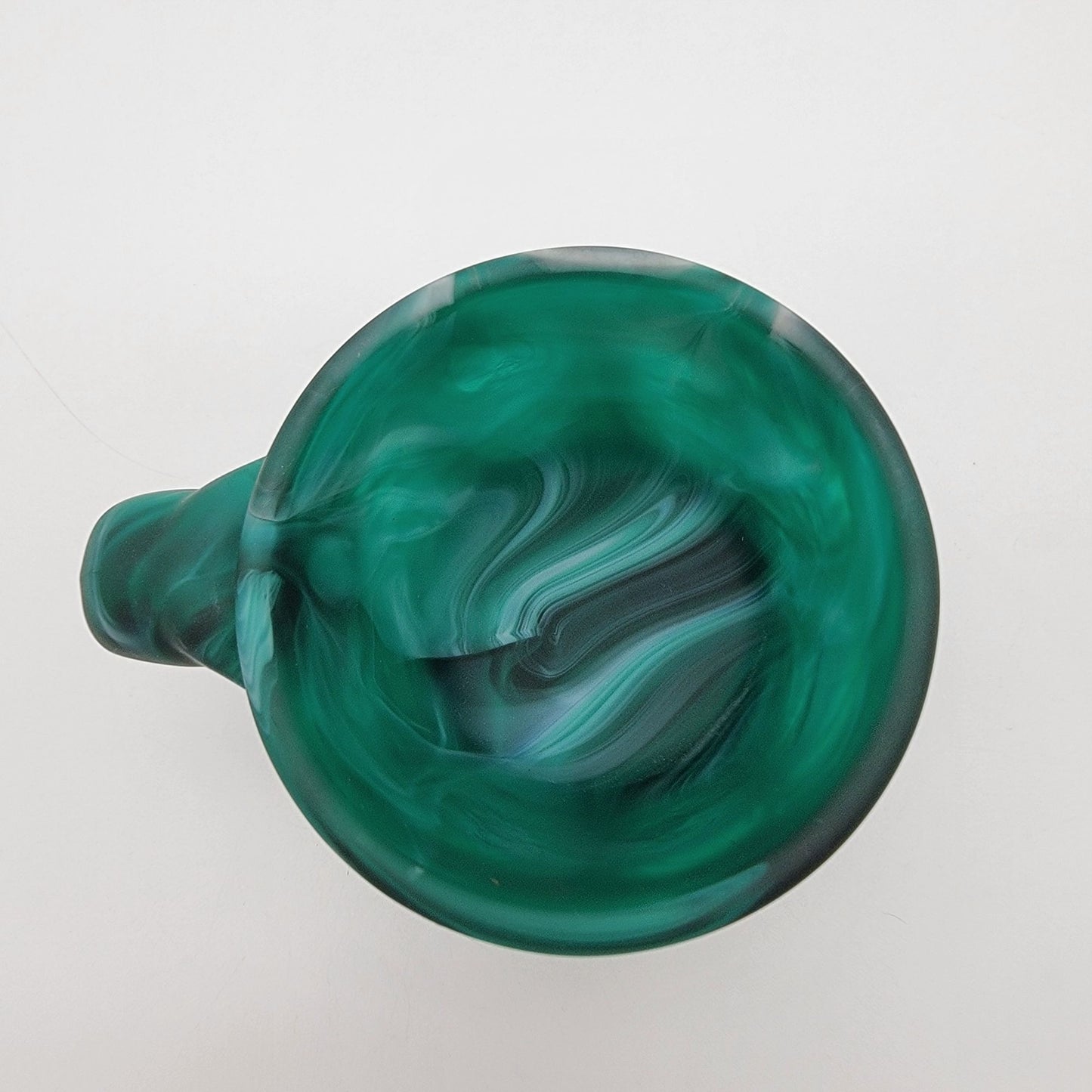 Vintage Imperial Glass Malachite Slag Glass Storybook Mug Elephant Handle