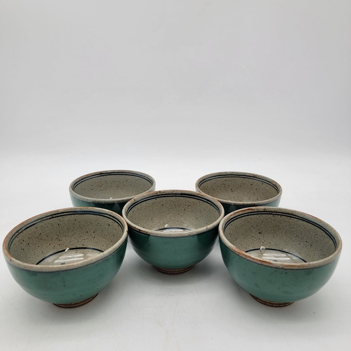 Vintage Arita Ware Sencha Set Of 5 Teacups With Traditional Japanese Design