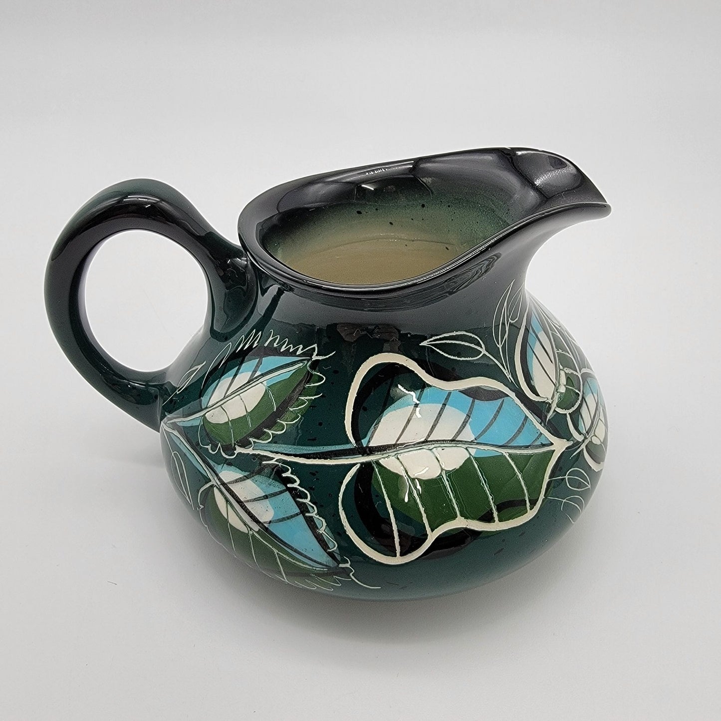 Vintage Sasha Brastoff Pottery Hand-Painted Leaf Pitcher