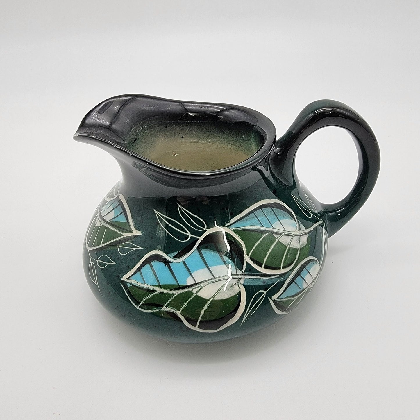 Vintage Sasha Brastoff Pottery Hand-Painted Leaf Pitcher