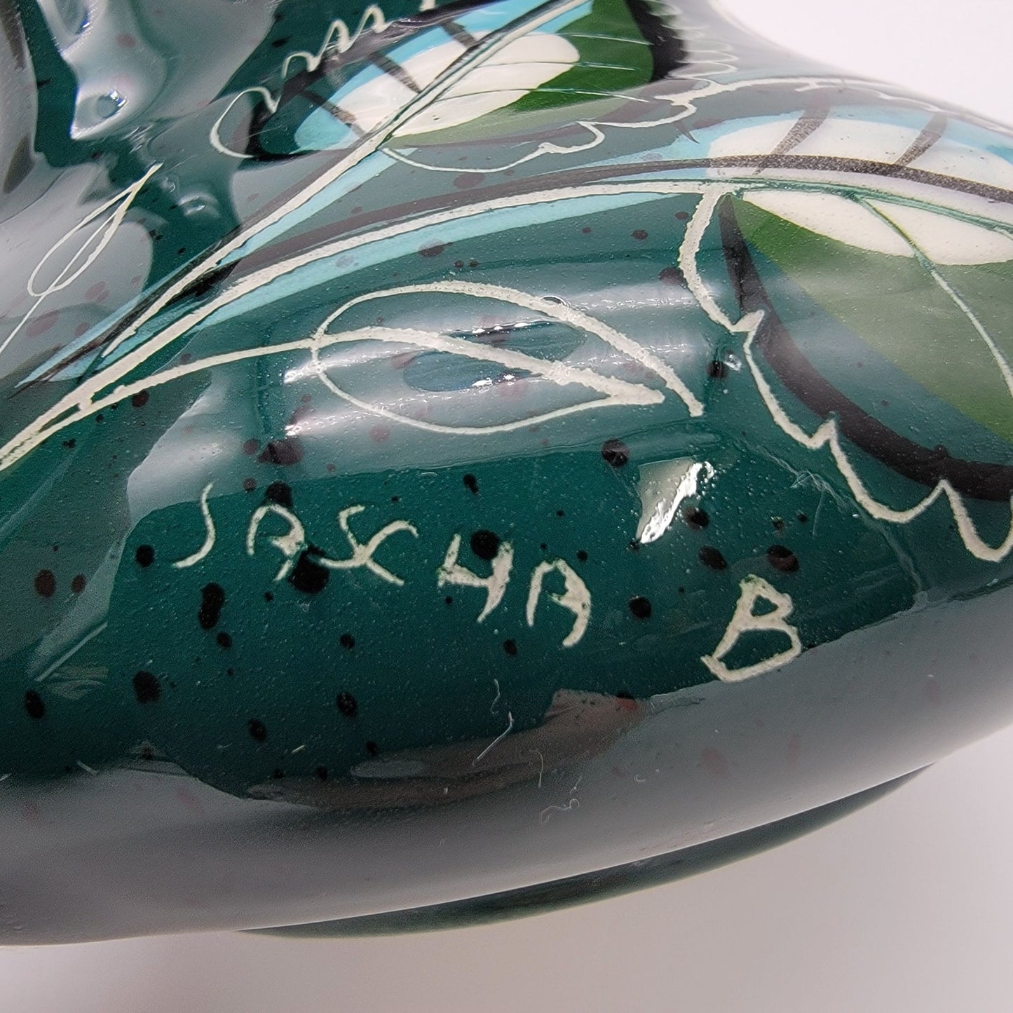 Vintage Sasha Brastoff Pottery Hand-Painted Leaf Pitcher