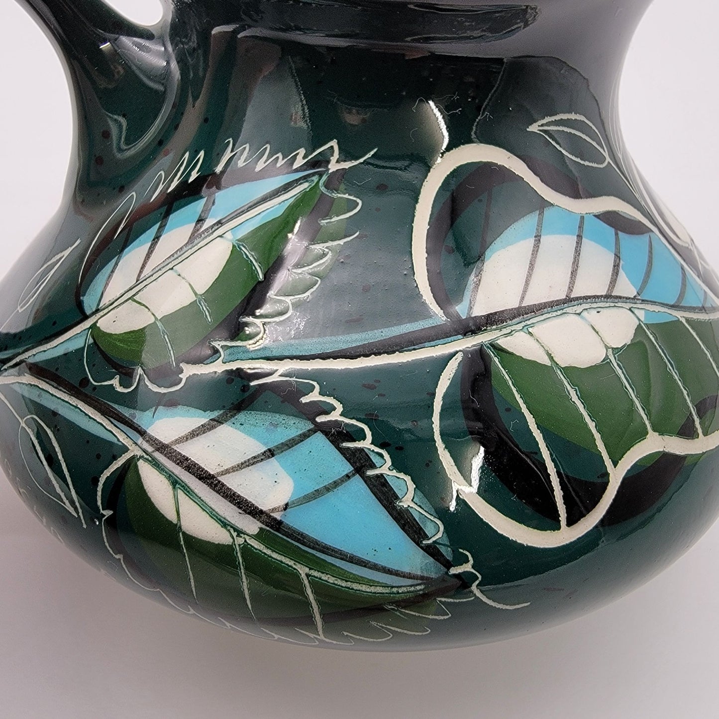 Vintage Sasha Brastoff Pottery Hand-Painted Leaf Pitcher