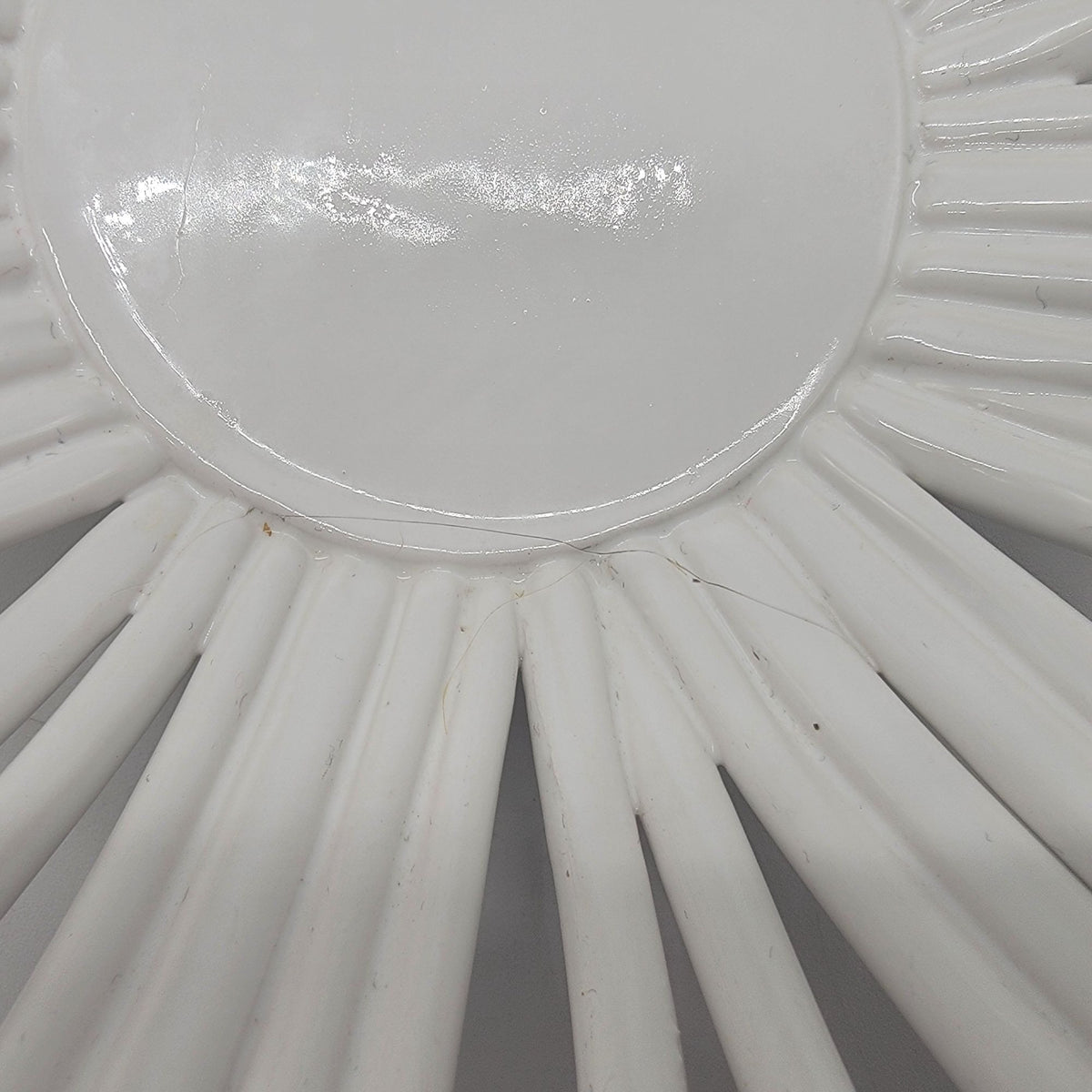 White Italian Looped Pottery Bowl With Openwork - as found